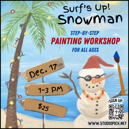 (12/17) Surf's Up! Snowman - Painting Workshop